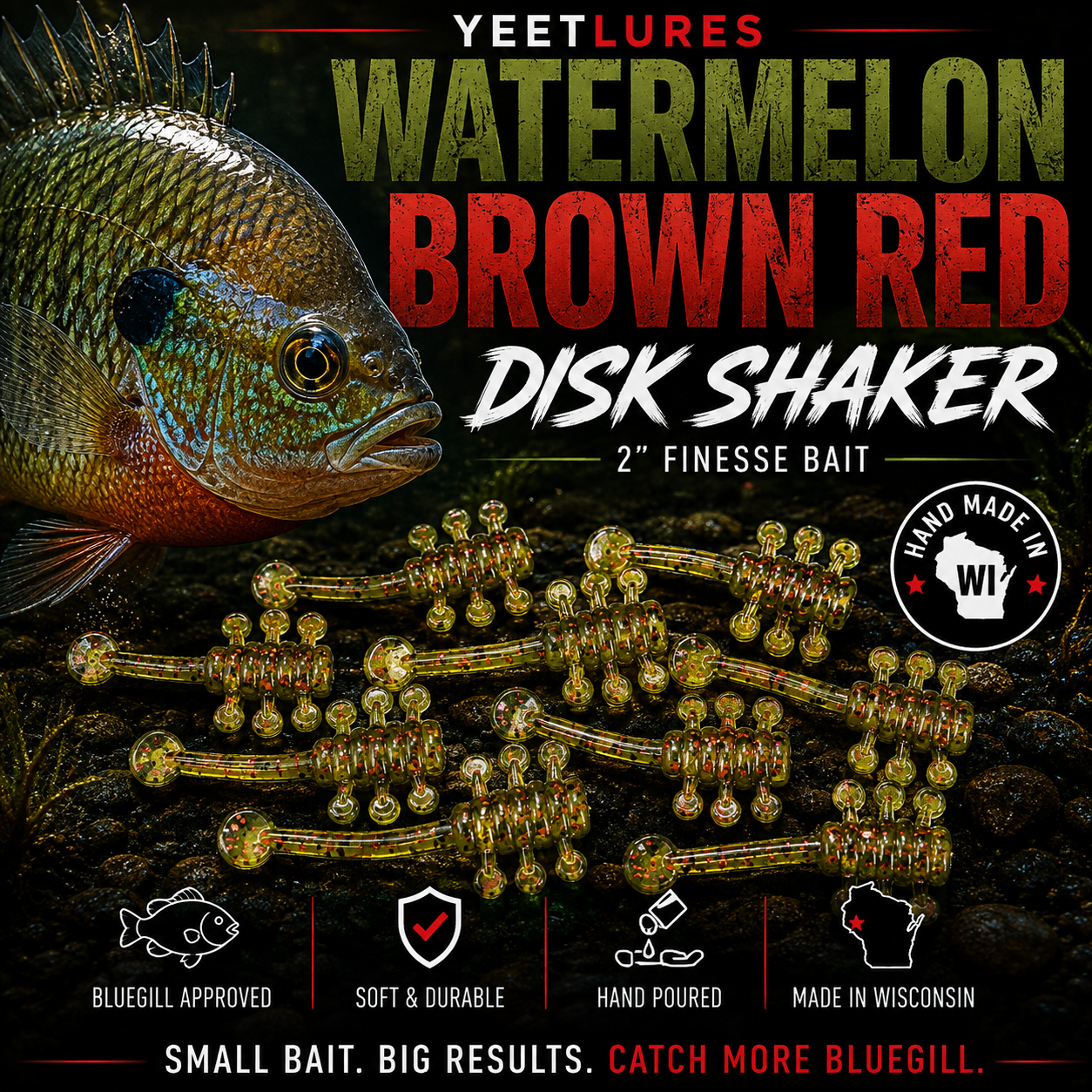 Watermelon Brown Red 2" Disk Shaker