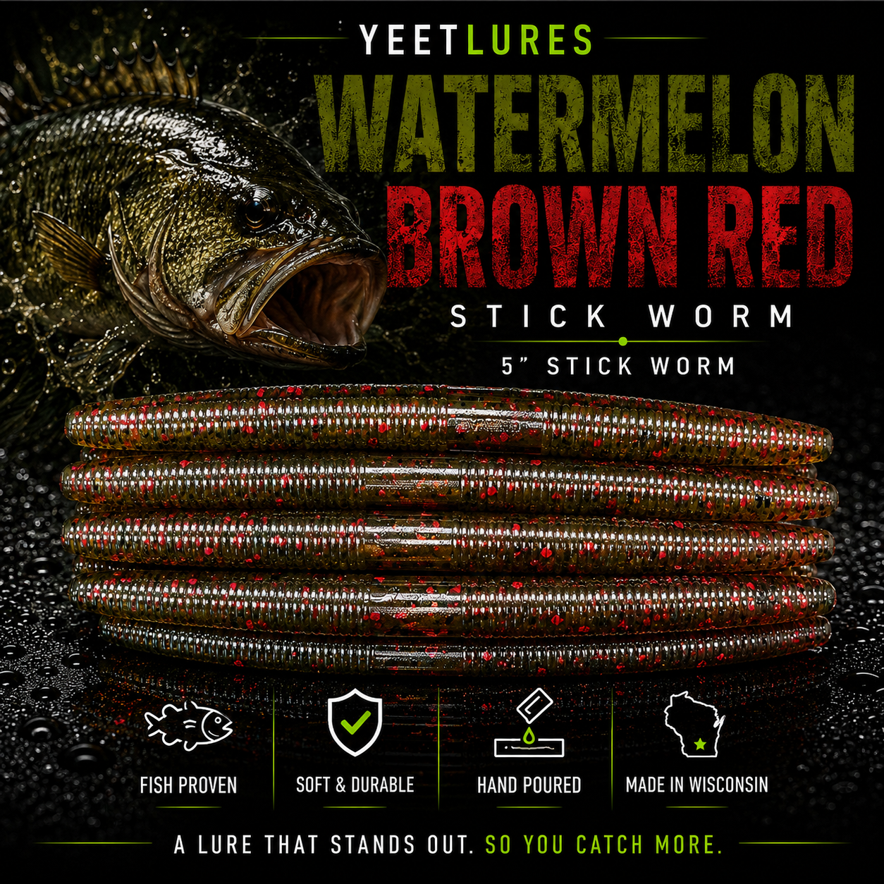 Watermelon Brown Red Stick Worm