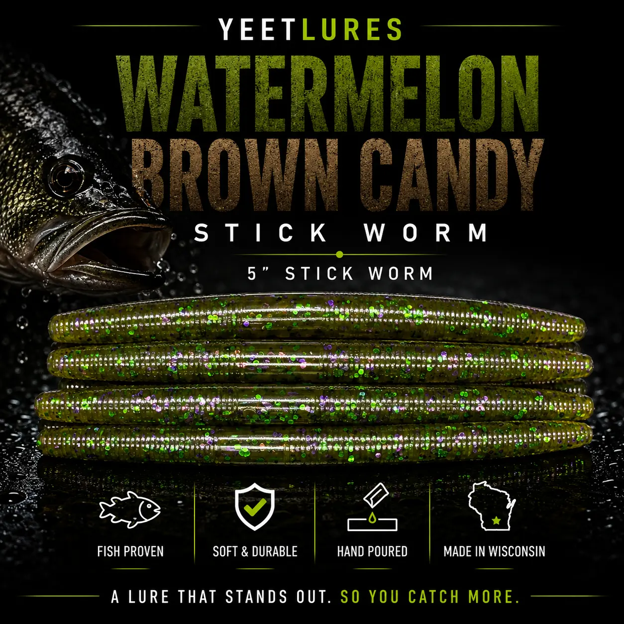 Watermelon Brown Candy Stick Worm