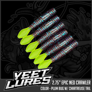 Plum Bug with Chartreuse Tail Epic Ned Crawler